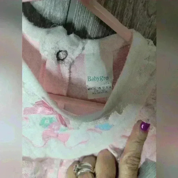 Vintage 90's Baby Grow Baby Pink Sleeper - Picture 3 of 5